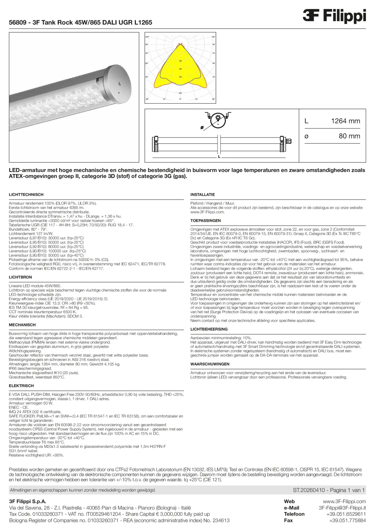 56809 - 3F Tank Rock 45W-865 DALI UGR L1265 - Datasheet - nl