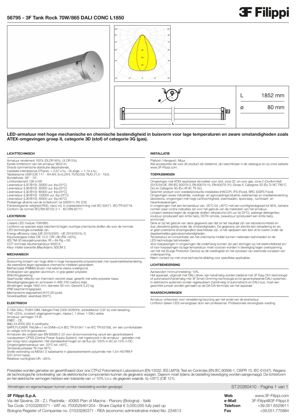 56795 - 3F Tank Rock 70W-865 DALI CONC L1850 - Datasheet - nl