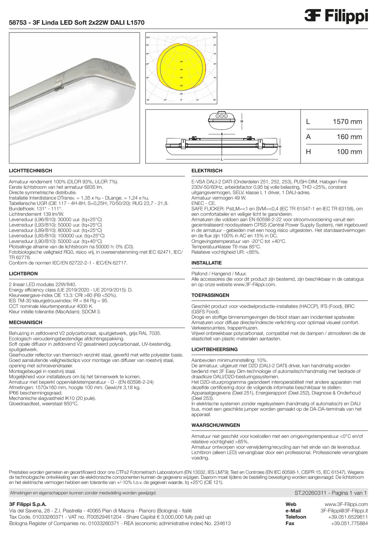 58753 - 3F Linda LED Soft 2x22W DALI L1570 - Datasheet - nl