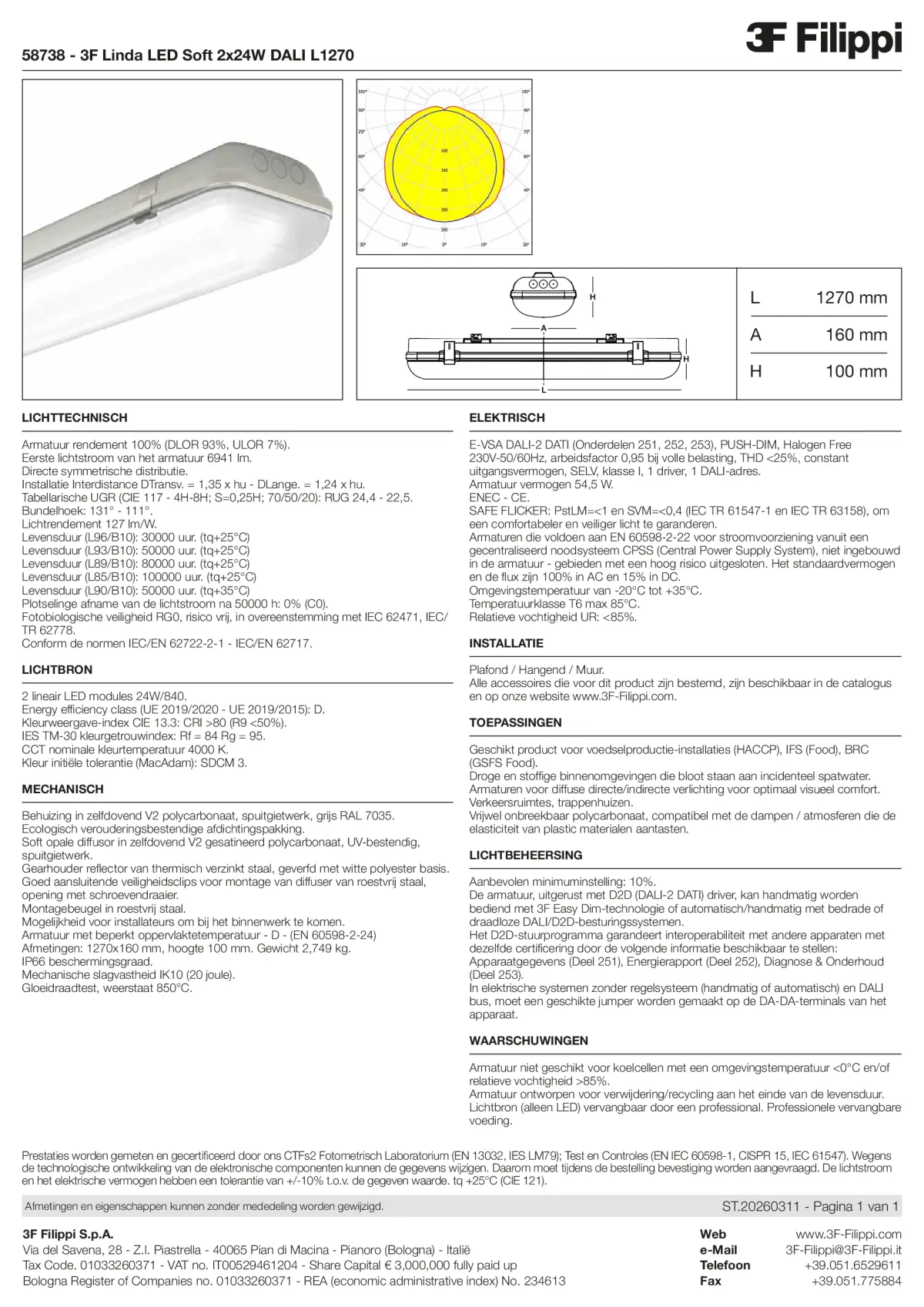 58738 - 3F Linda LED Soft 2x24W DALI L1270 - Datasheet - nl