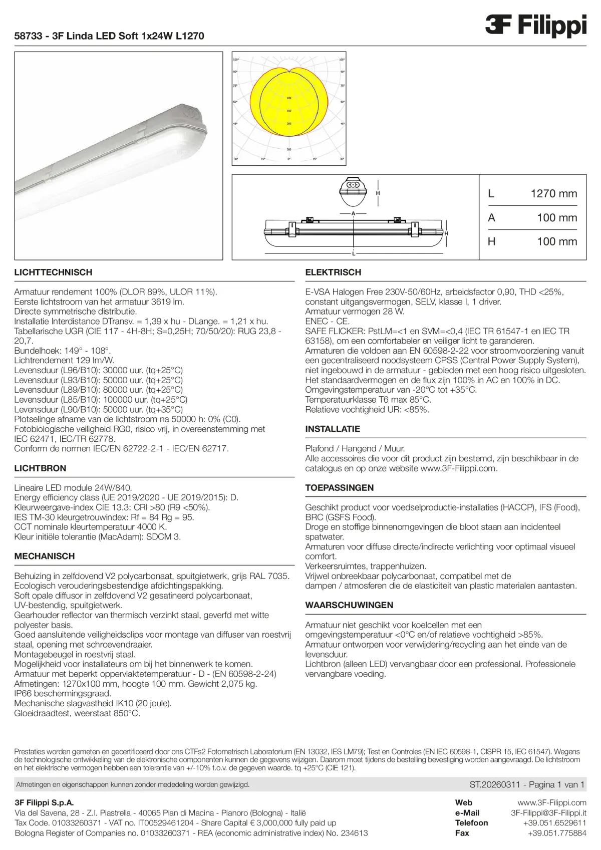 58733 - 3F Linda LED Soft 1x24W L1270 - Datasheet - nl