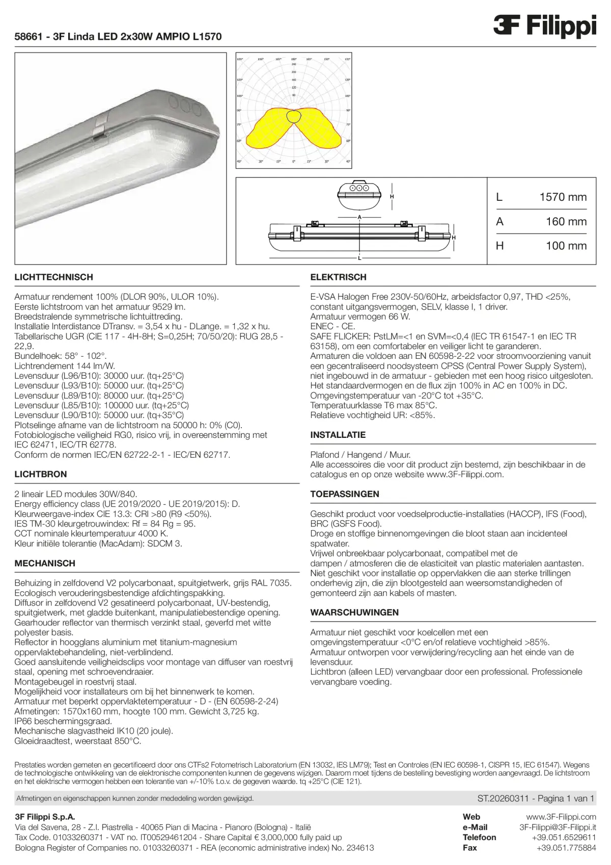 58661 - 3F Linda LED 2x30W AMPIO L1570 - Datasheet - nl