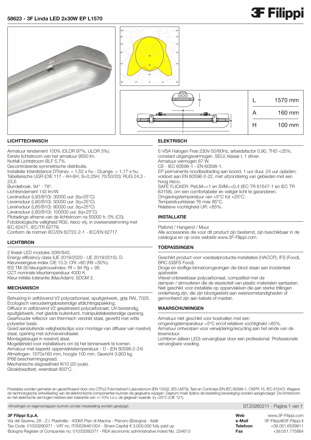 58623 - 3F Linda LED 2x30W EP L1570 - Datasheet - nl