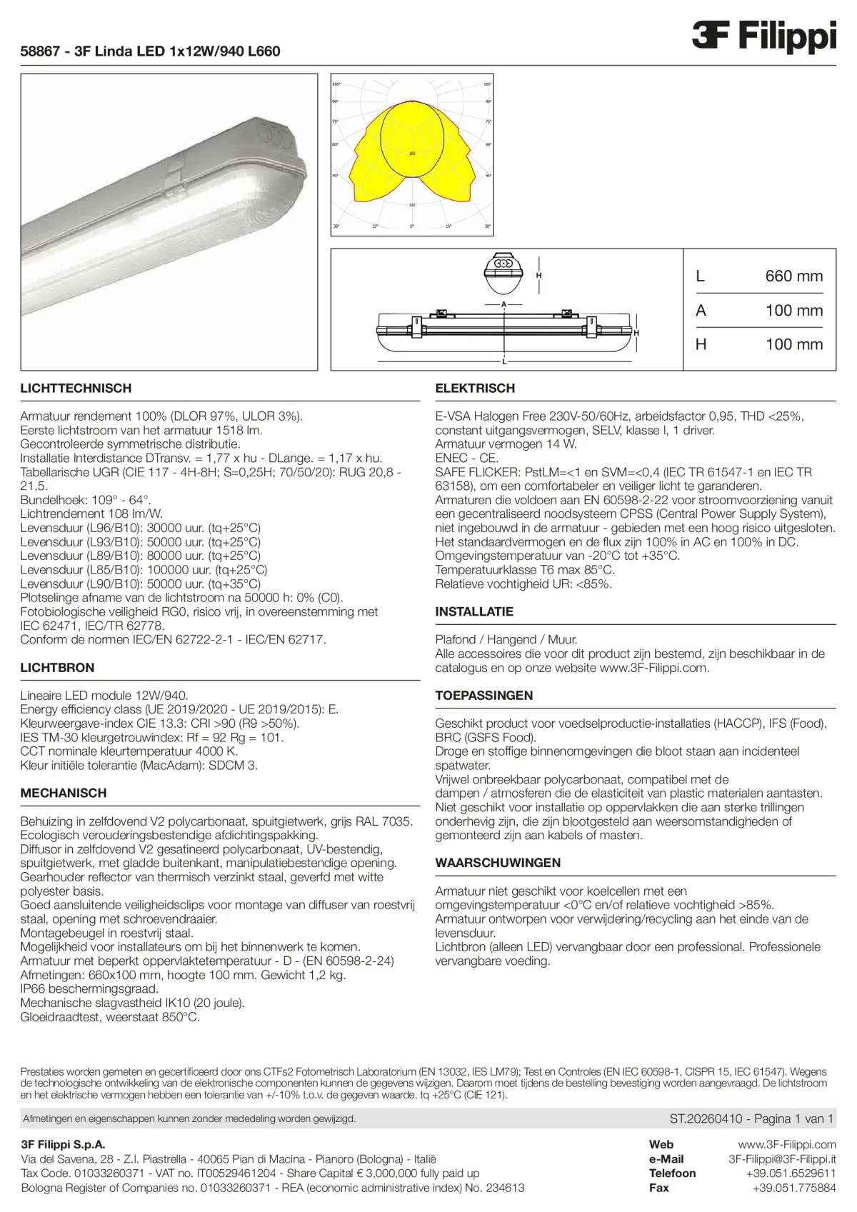 58867 - 3F Linda LED 1x12W-940 L660 - Datasheet - nl