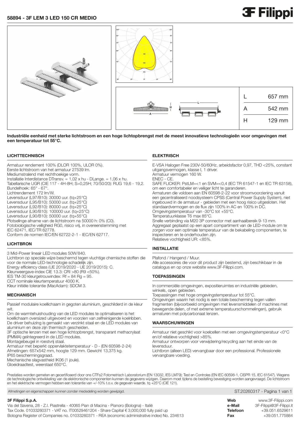 58894 - 3F LEM 3 LED 150 CR MEDIO - Datasheet - nl