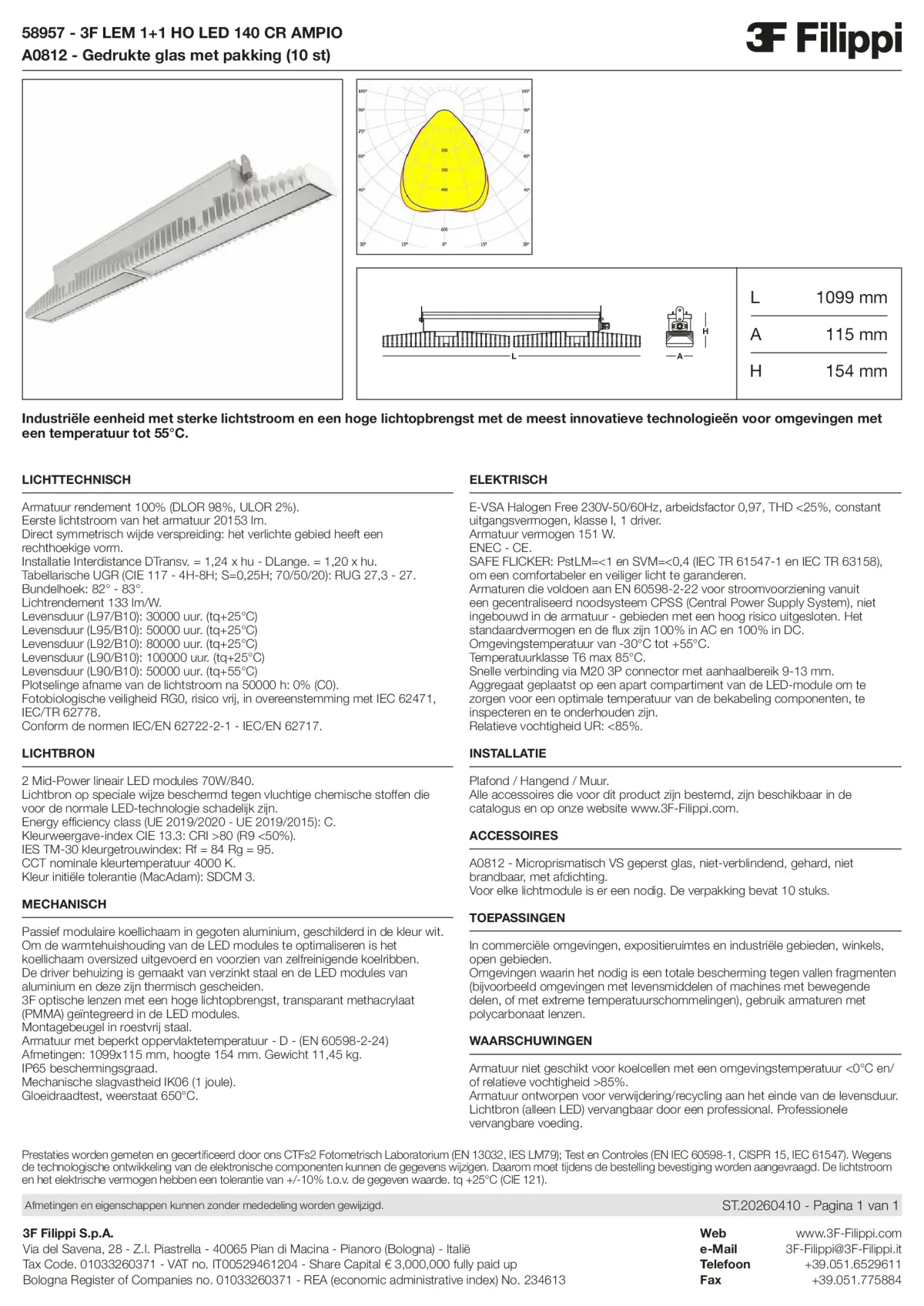 58957+A0812 - 3F LEM 1+1 HO LED 140 CR AMPIO + VS - Datasheet - nl