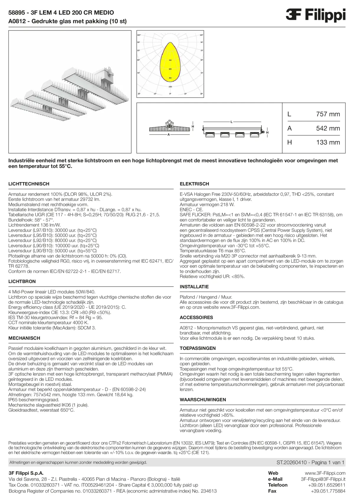 58895+A0812 - 3F LEM 4 LED 200 CR MEDIO + VS - Datasheet - nl