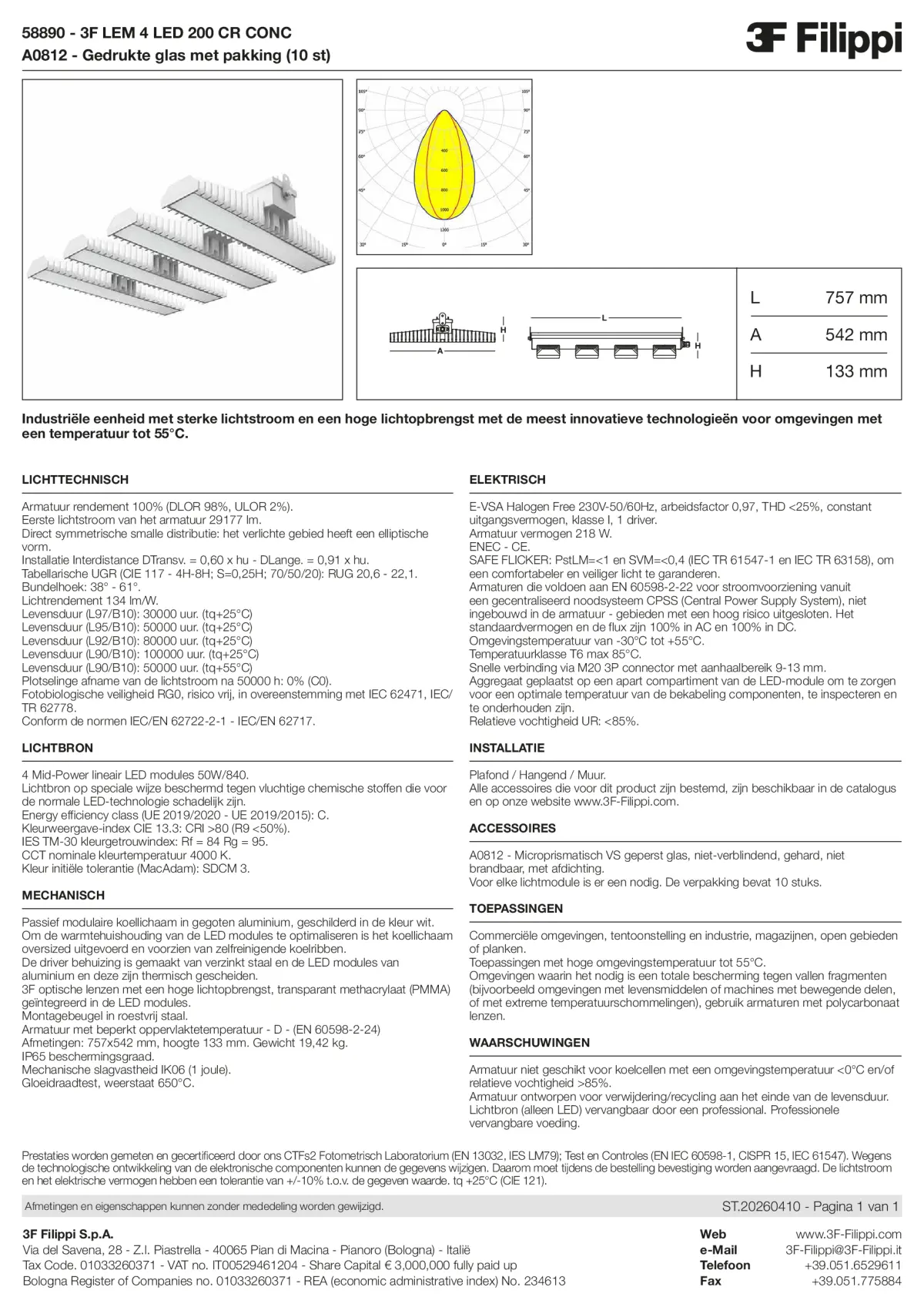 58890+A0812 - 3F LEM 4 LED 200 CR CONC + VS - Datasheet - nl