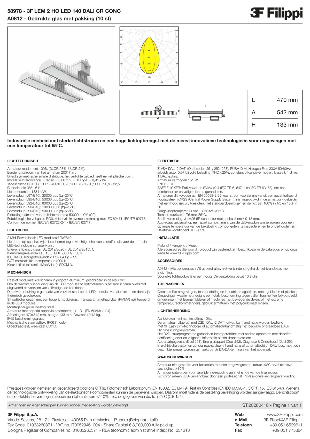 58978+A0812 - 3F LEM 2 HO LED 140 DALI CR CONC + VS - Datasheet - nl