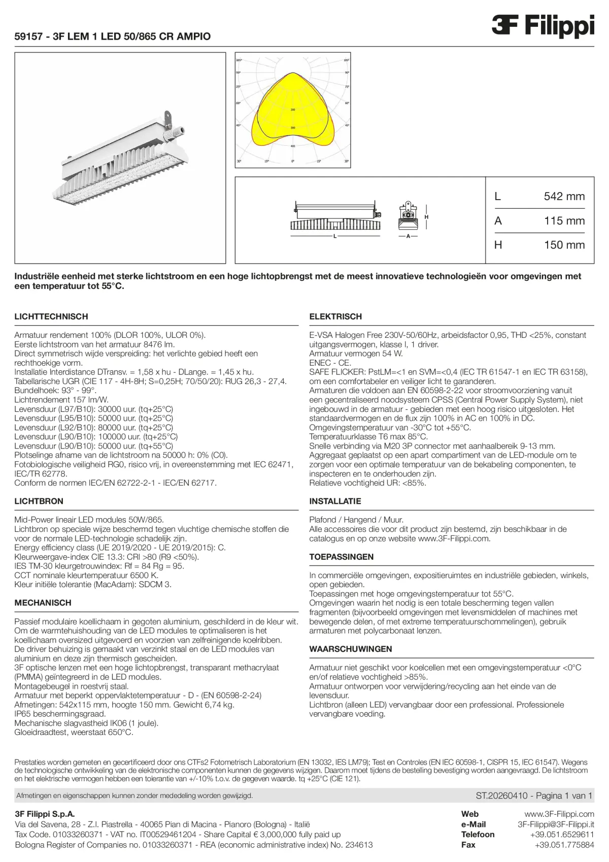59157 - 3F LEM 1 LED 50-865 CR AMPIO - Datasheet - nl