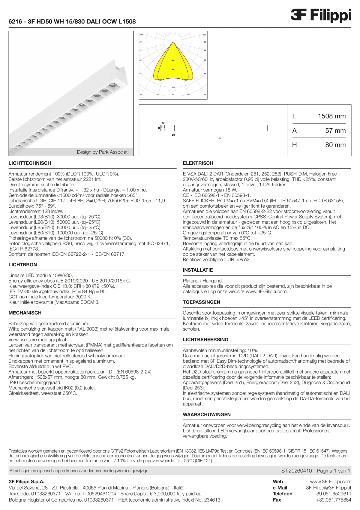 6216 - 3F HD50 WH 15-830 DALI OCW L1508 - Datasheet - nl