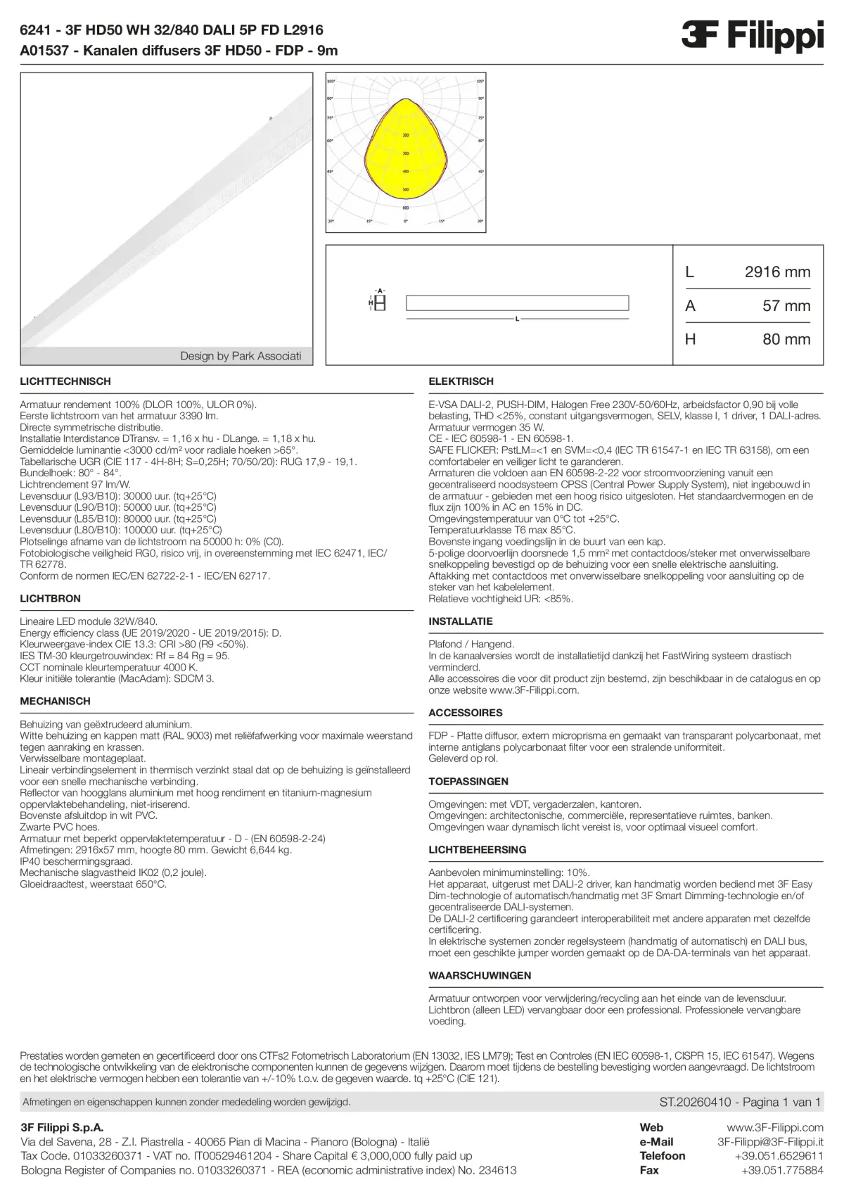 6241+A01537 - 3F HD50 WH 32-840 DALI 5P FD L2916 + FDP - Datasheet - nl
