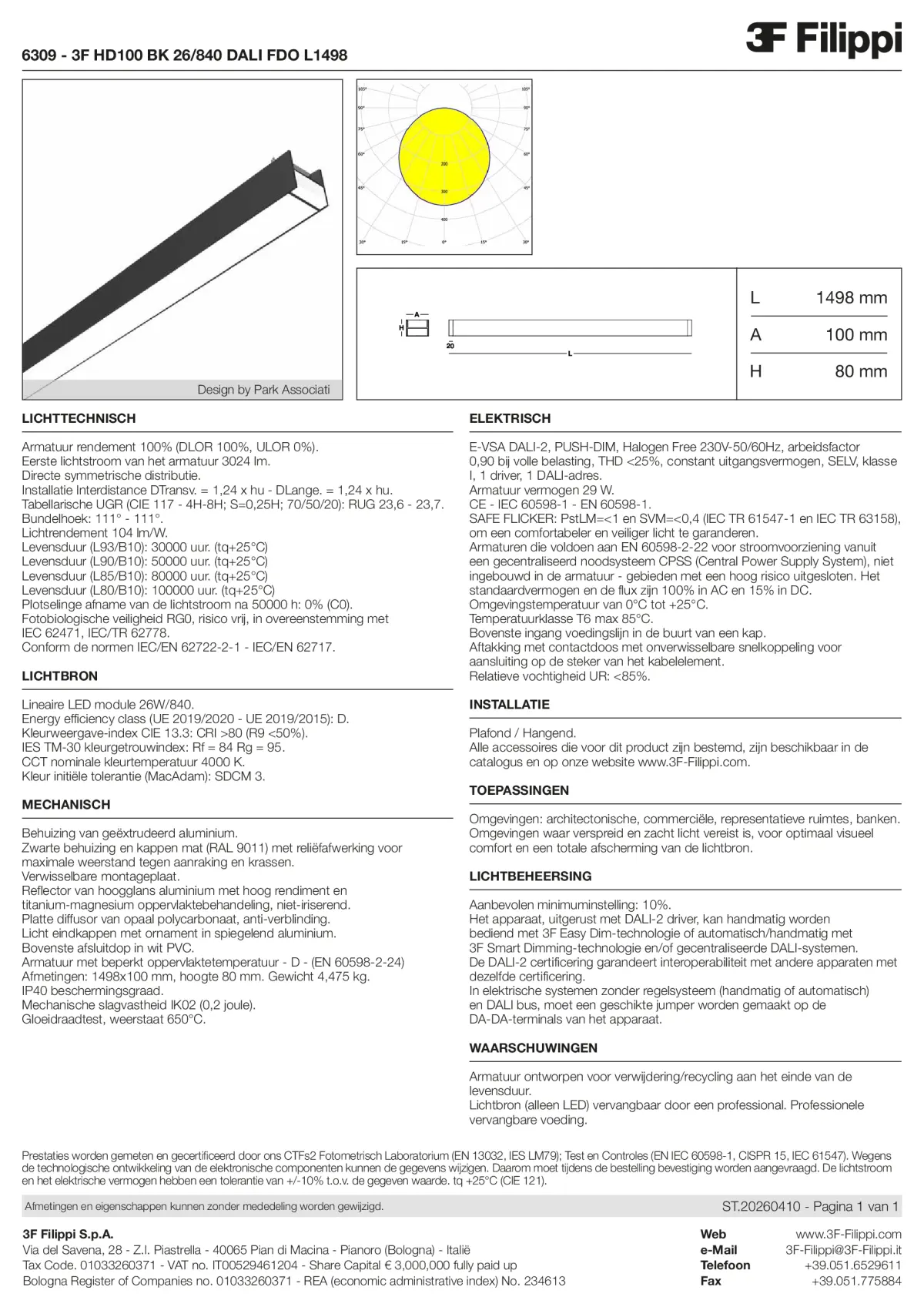 6309 - 3F HD100 BK 26-840 DALI FDO L1498 - Datasheet - nl