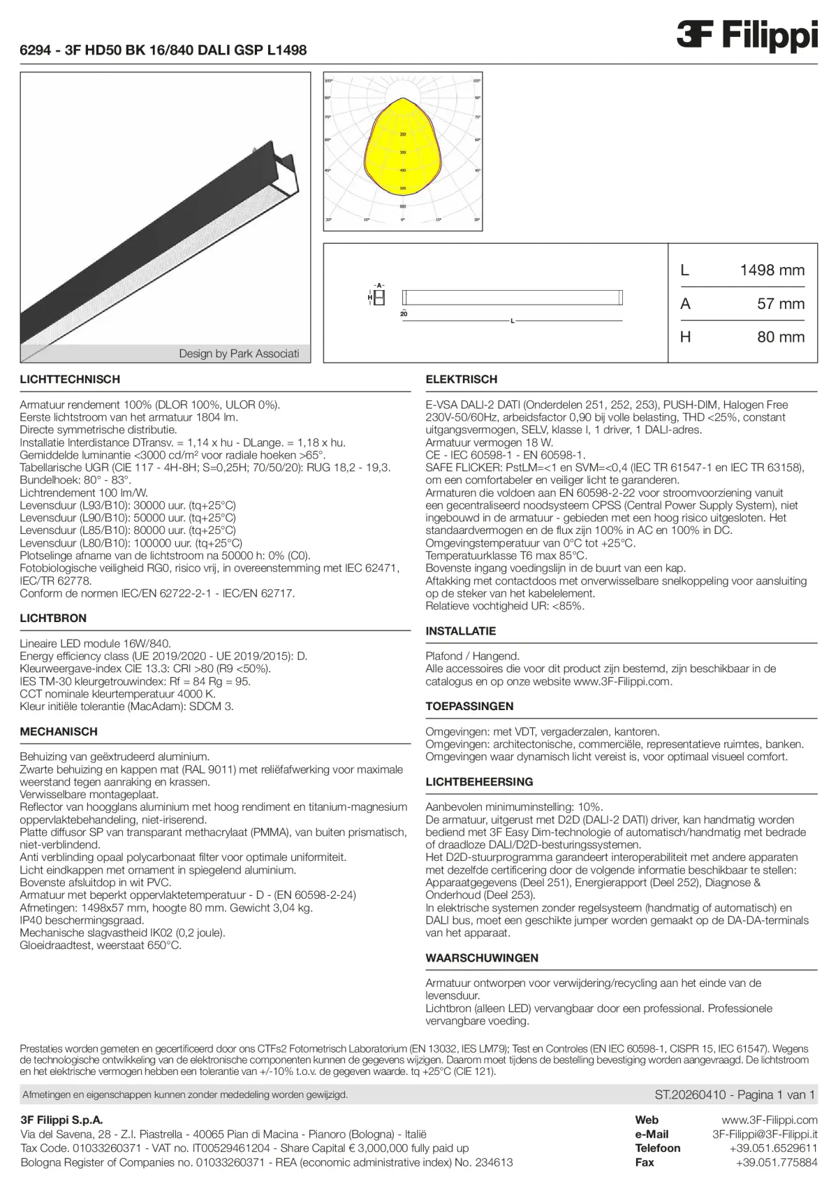 6294 - 3F HD50 BK 16-840 DALI GSP L1498 - Datasheet - nl