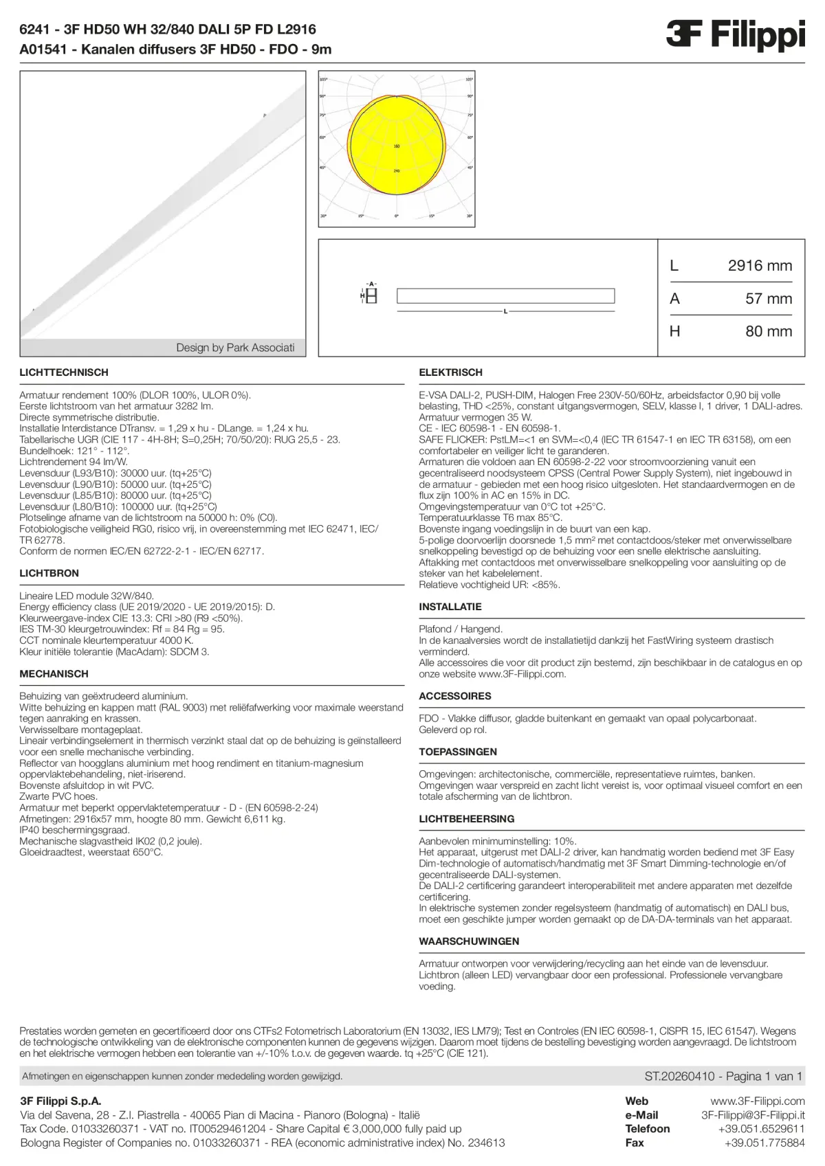 6241+A01541 - 3F HD50 WH 32-840 DALI 5P FD L2916 + FDO - Datasheet - nl
