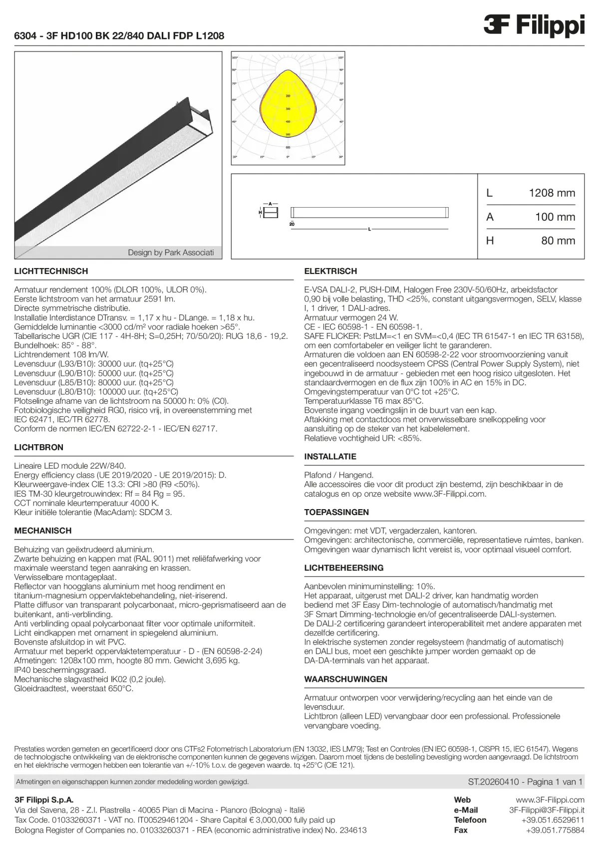 6304 - 3F HD100 BK 22-840 DALI FDP L1208 - Datasheet - nl