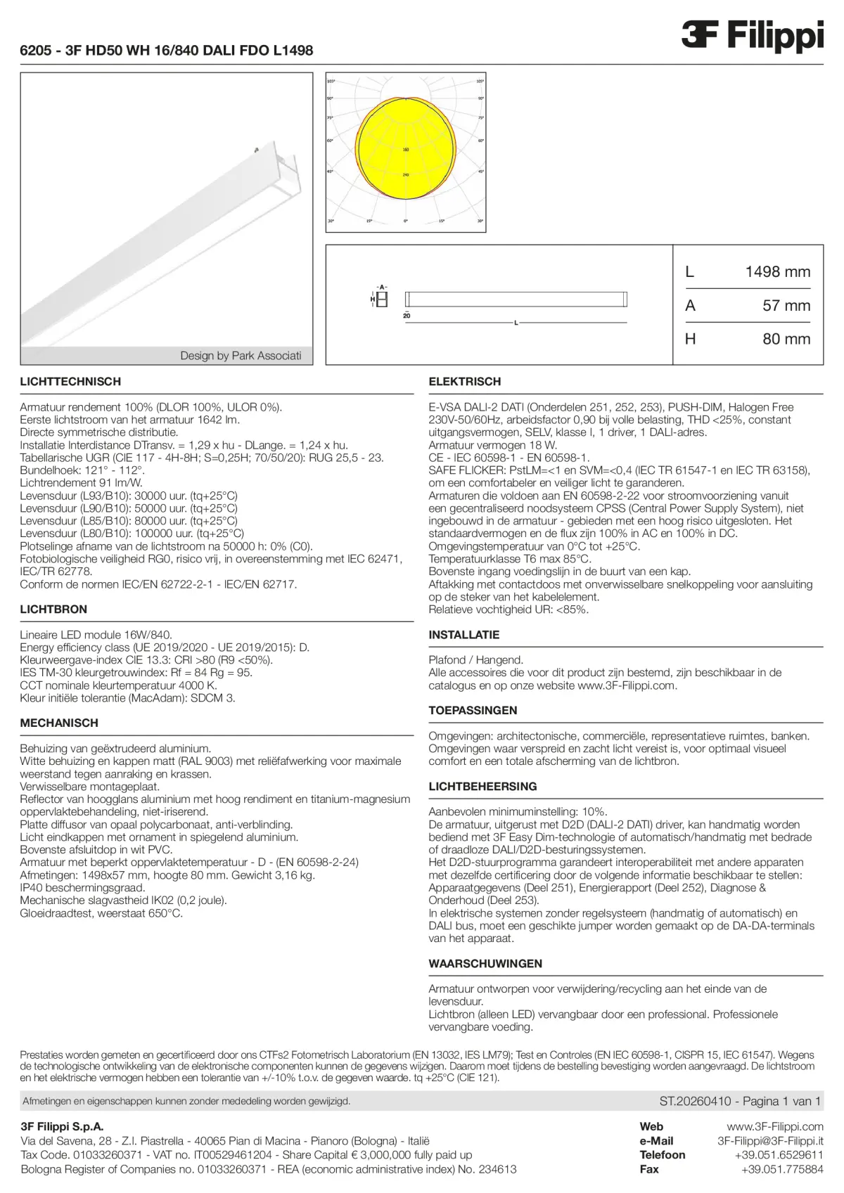 6205 - 3F HD50 WH 16-840 DALI FDO L1498 - Datasheet - nl