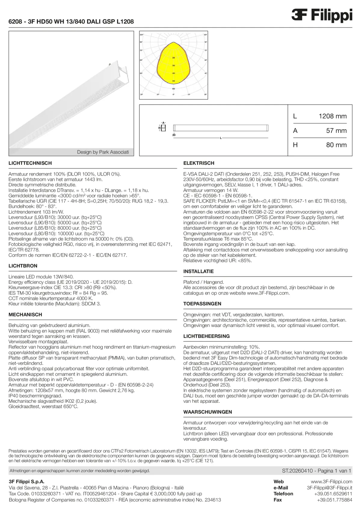 6208 - 3F HD50 WH 13-840 DALI GSP L1208 - Datasheet - nl