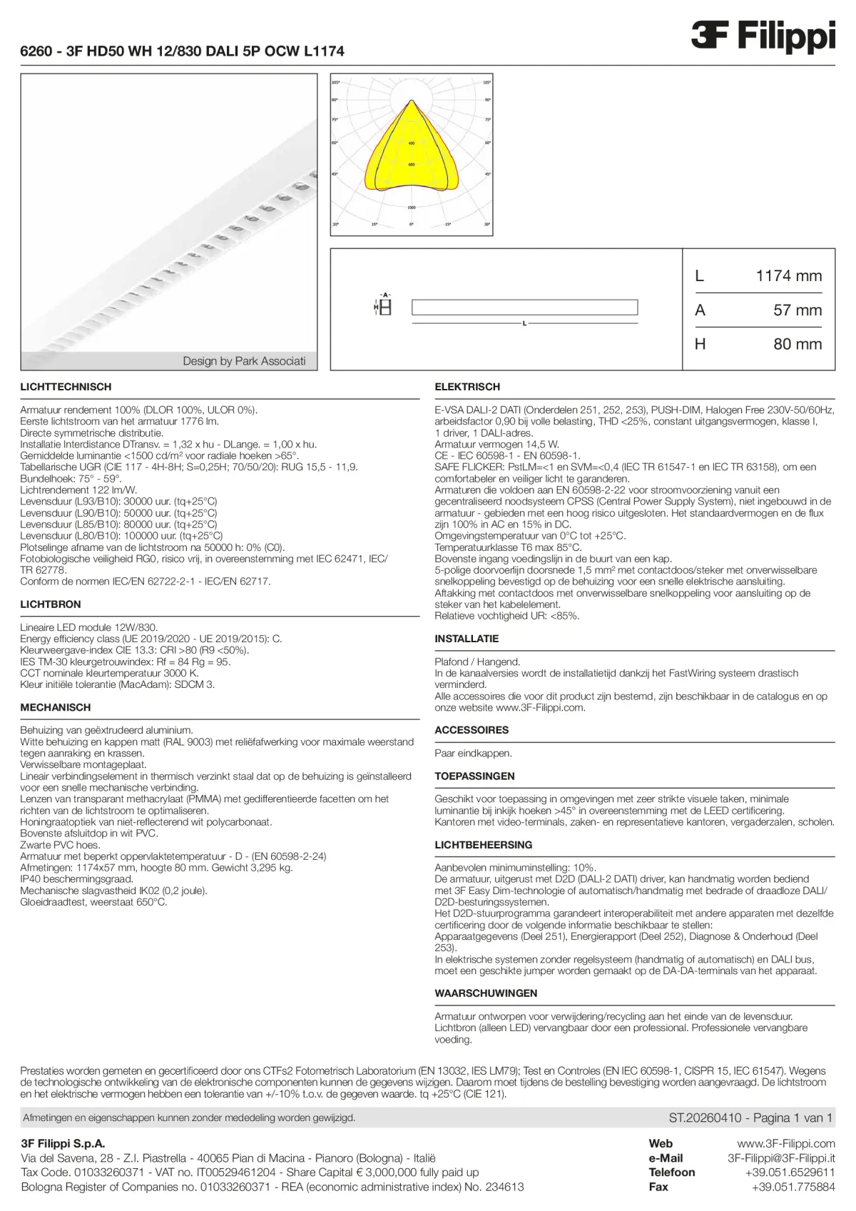 6260 - 3F HD50 WH 12-830 DALI 5P OCW L1174 - Datasheet - nl