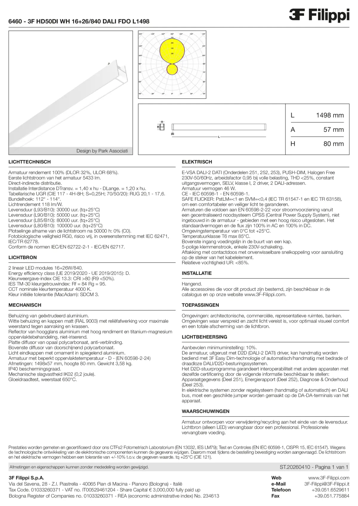 6460 - 3F HD50DI WH 16+26-840 DALI FDO L1498 - Datasheet - nl