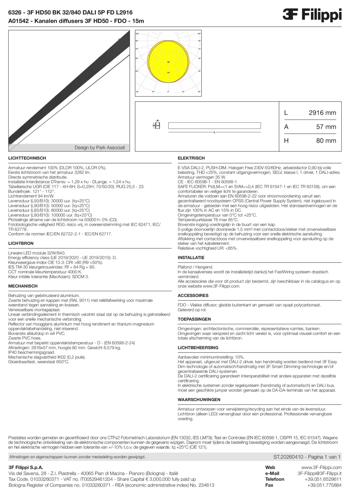 6326+A01542 - 3F HD50 BK 32-840 DALI 5P FD L2916 + FDO - Datasheet - nl