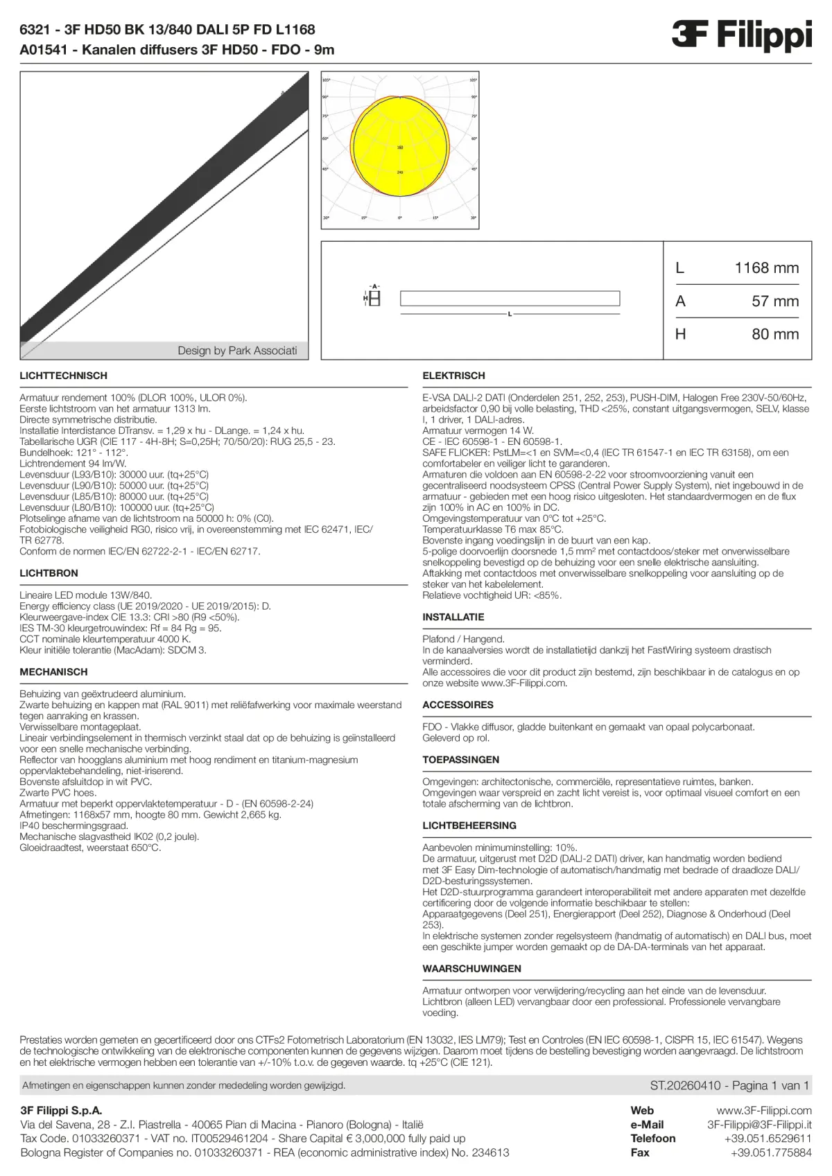 6321+A01541 - 3F HD50 BK 13-840 DALI 5P FD L1168 + FDO - Datasheet - nl
