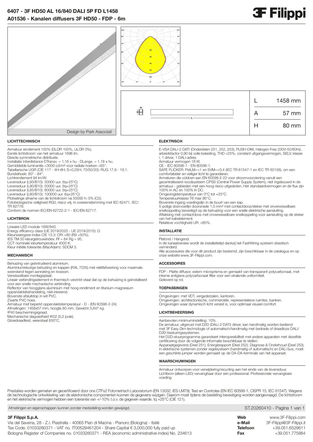 6407+A01536 - 3F HD50 AL 16-840 DALI 5P FD L1458 + FDP - Datasheet - nl