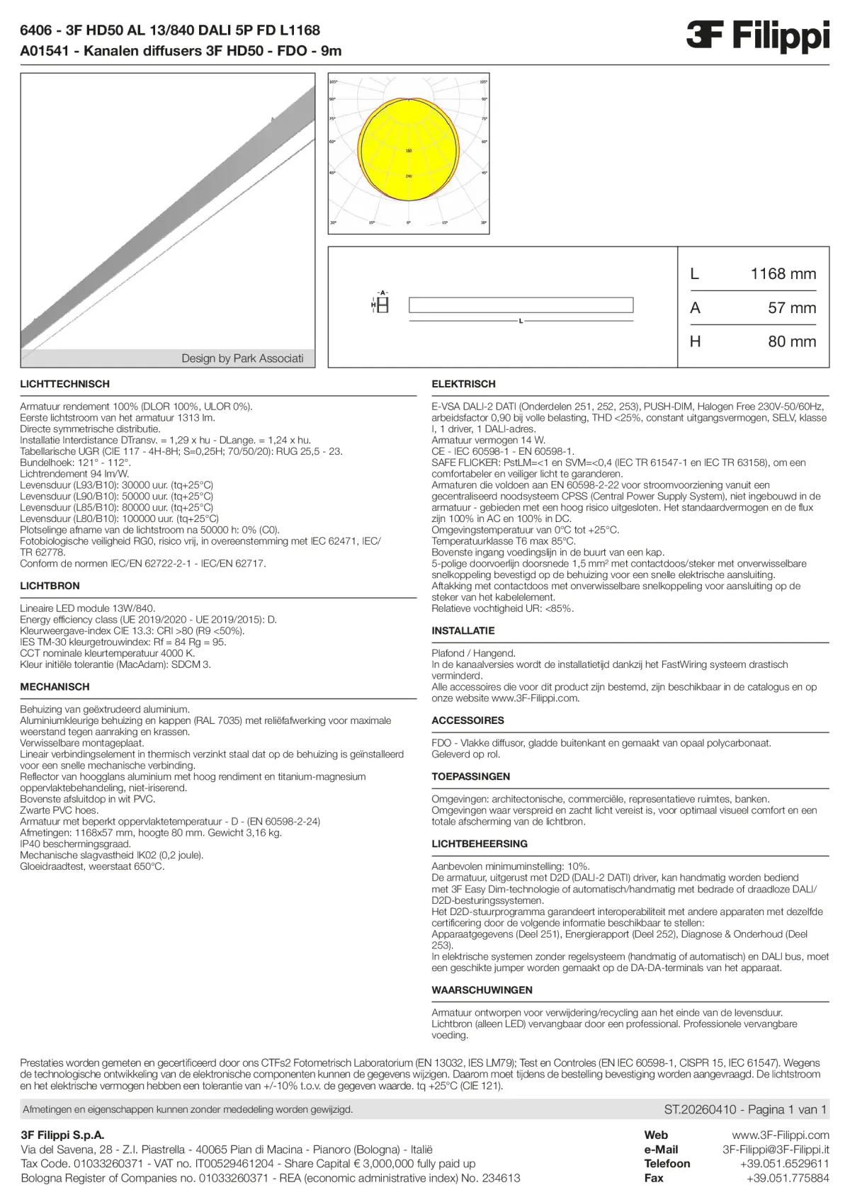 6406+A01541 - 3F HD50 AL 13-840 DALI 5P FD L1168 + FDO - Datasheet - nl
