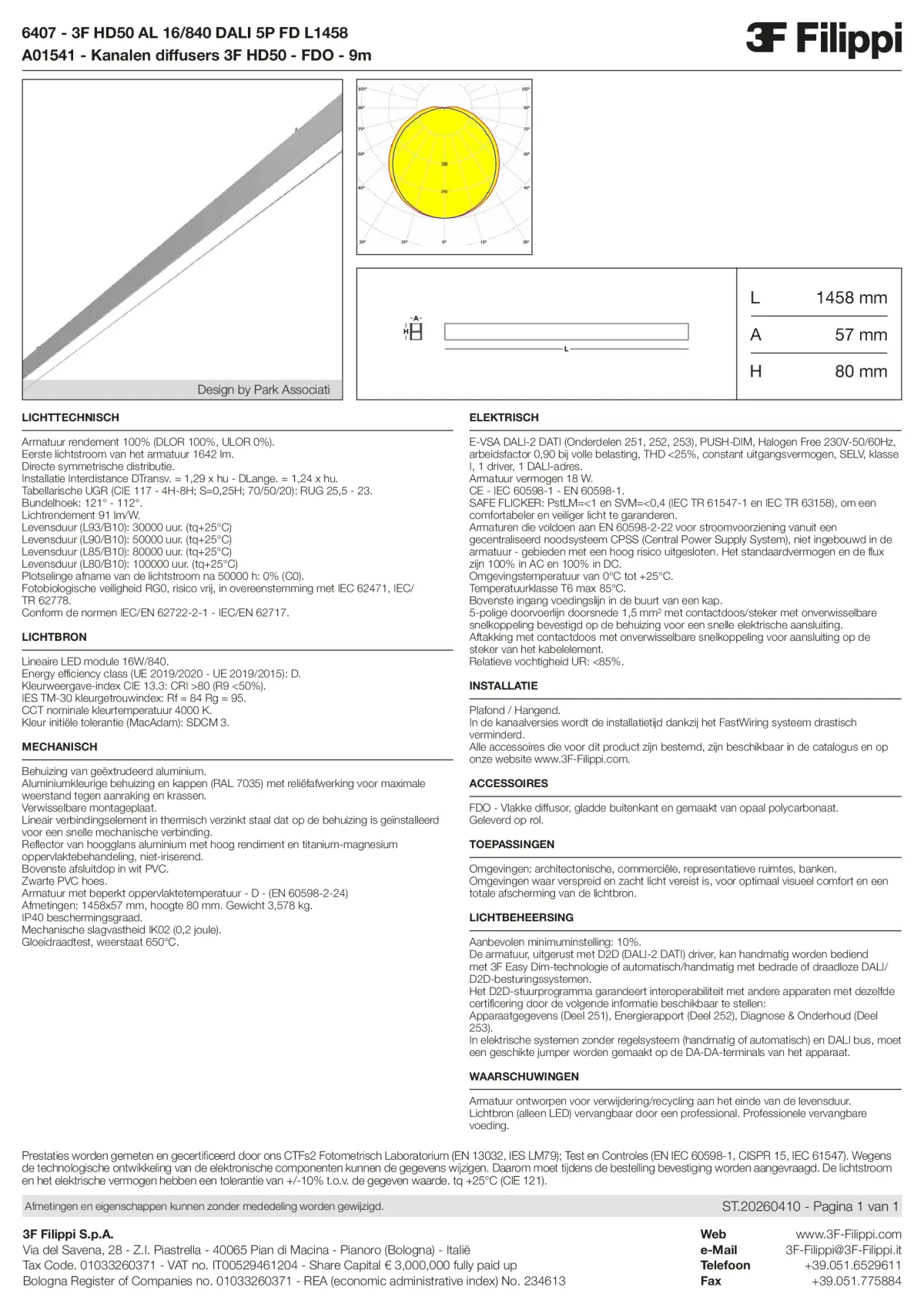 6407+A01541 - 3F HD50 AL 16-840 DALI 5P FD L1458 + FDO - Datasheet - nl