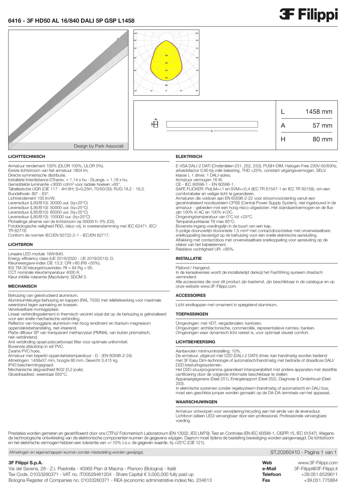 6416 - 3F HD50 AL 16-840 DALI 5P GSP L1458 - Datasheet - nl