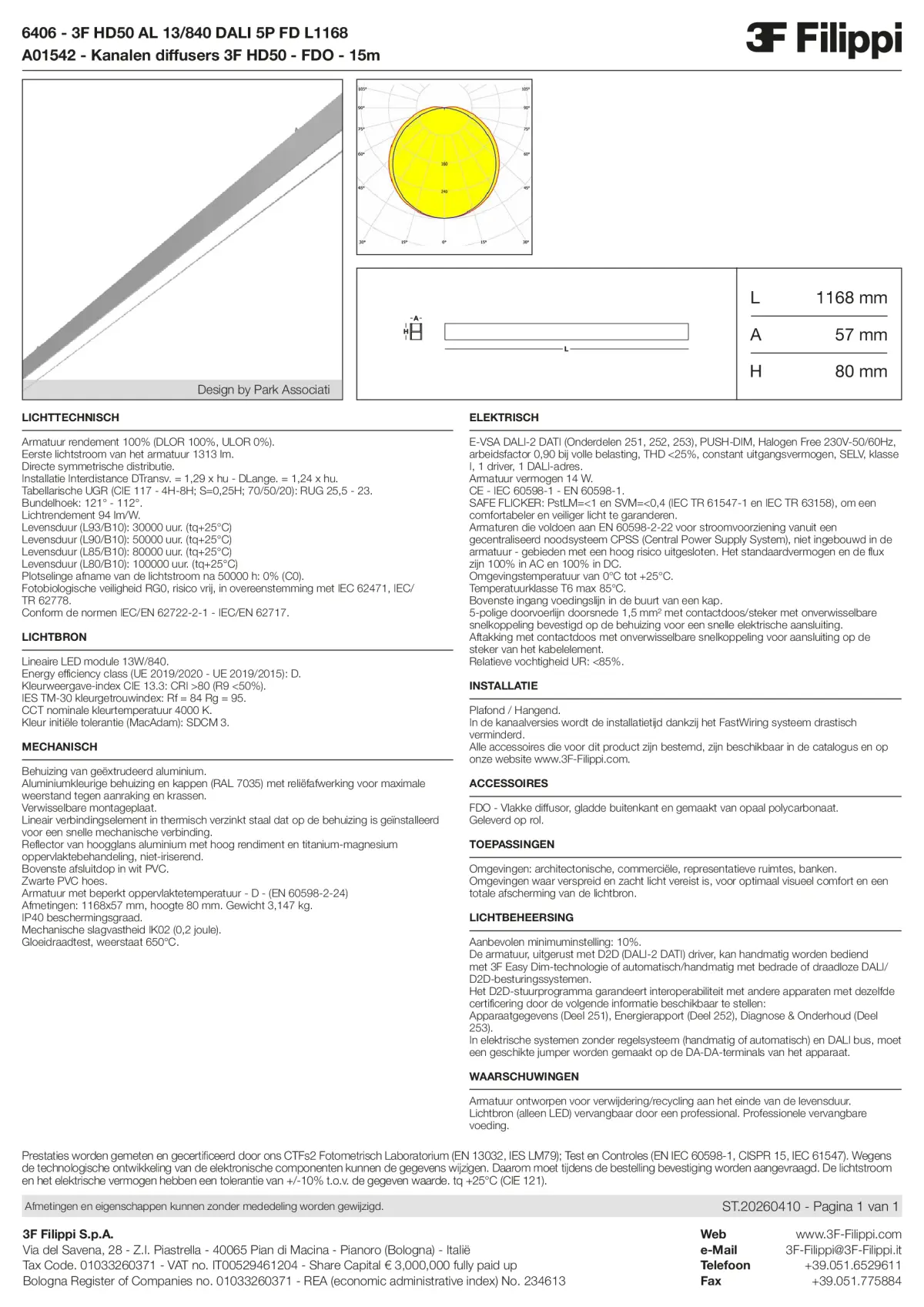 6406+A01542 - 3F HD50 AL 13-840 DALI 5P FD L1168 + FDO - Datasheet - nl