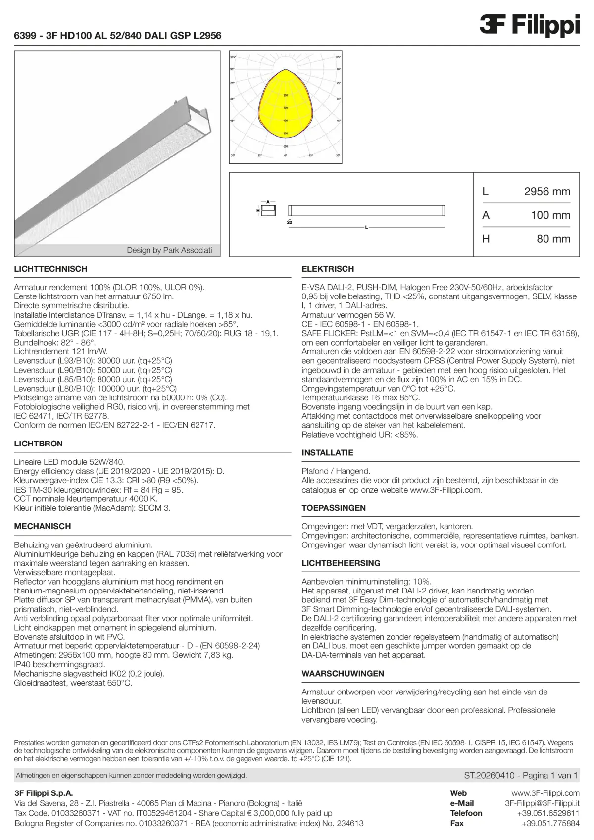 6399 - 3F HD100 AL 52-840 DALI GSP L2956 - Datasheet - nl