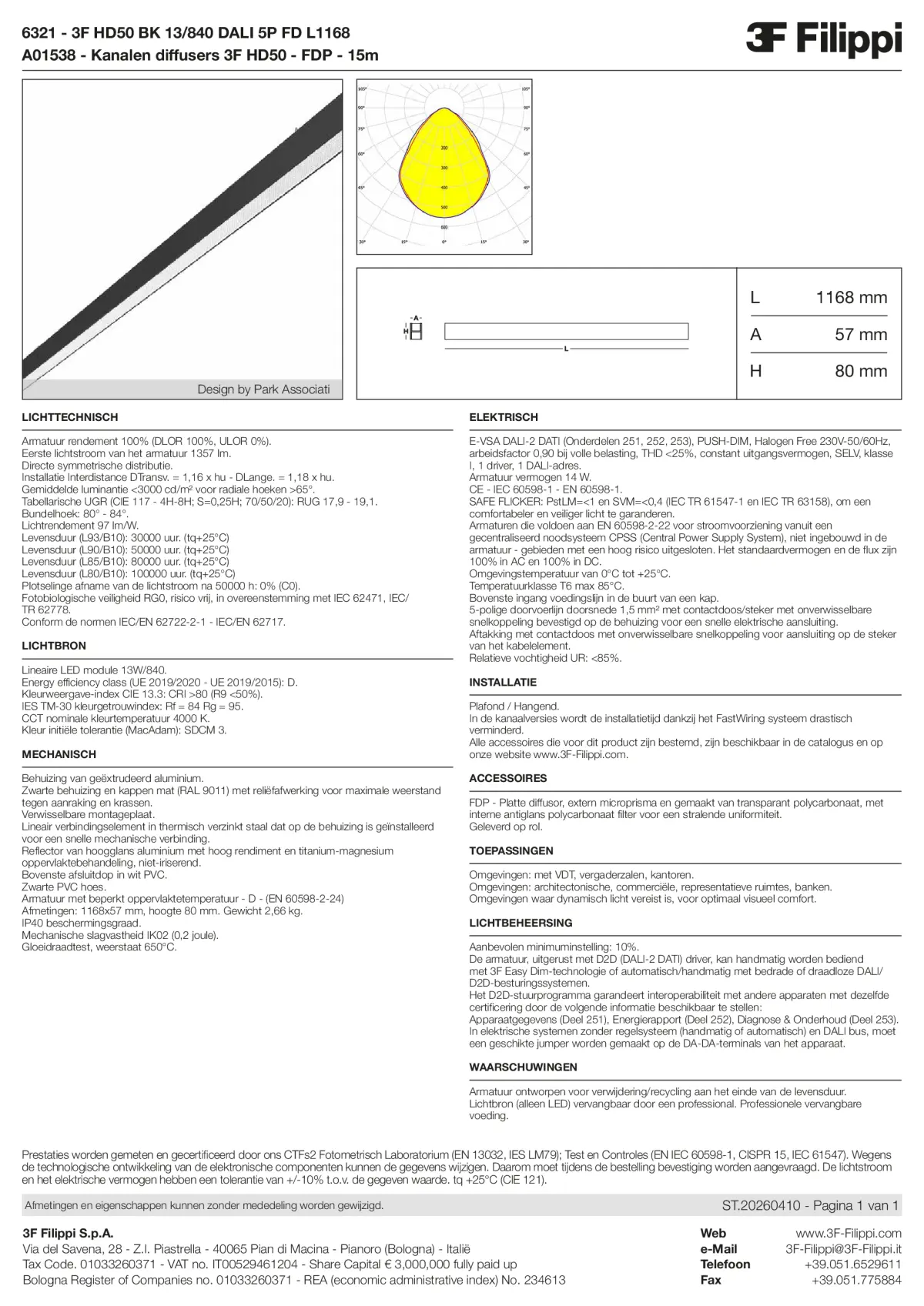 6321+A01538 - 3F HD50 BK 13-840 DALI 5P FD L1168 + FDP - Datasheet - nl