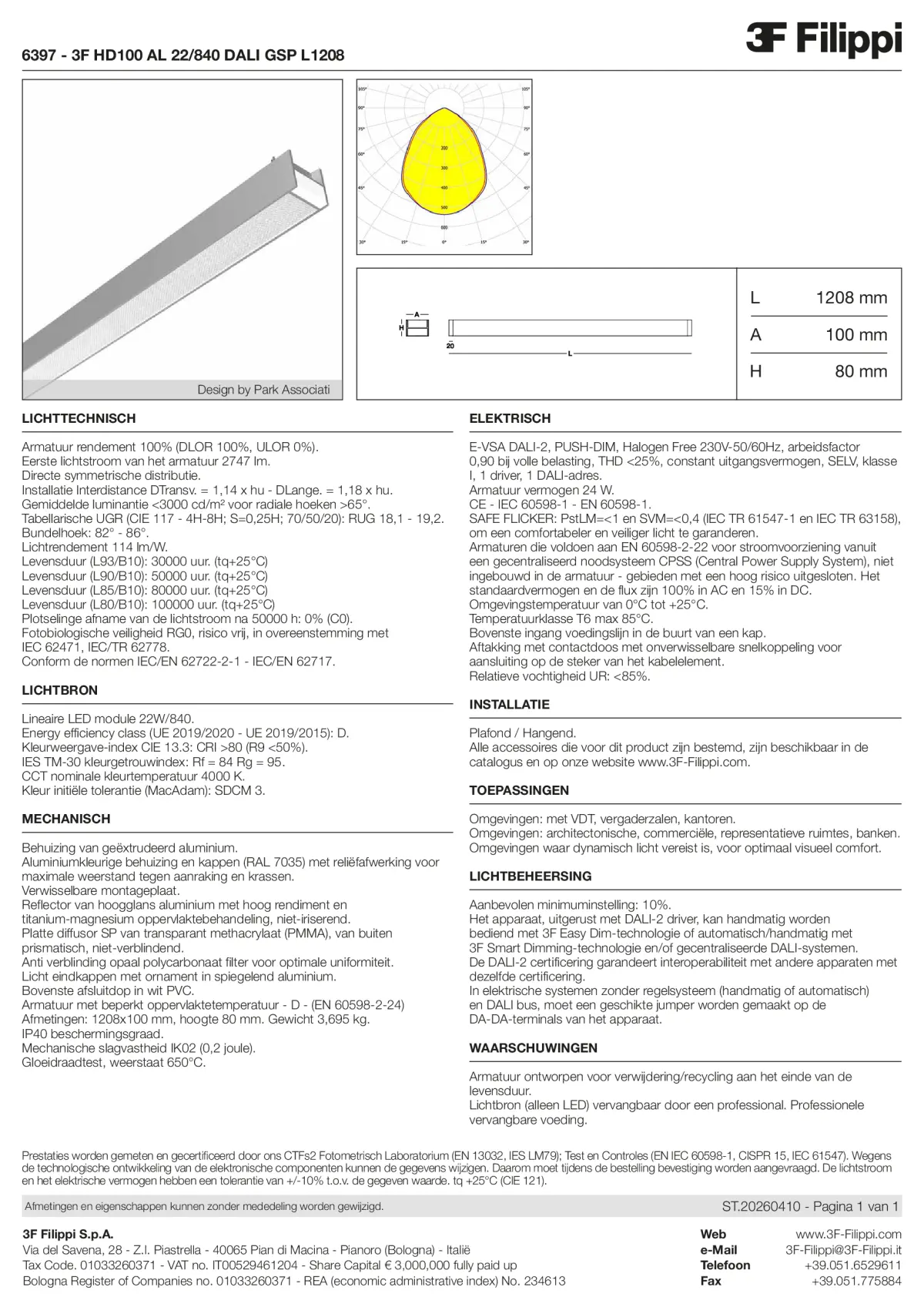 6397 - 3F HD100 AL 22-840 DALI GSP L1208 - Datasheet - nl