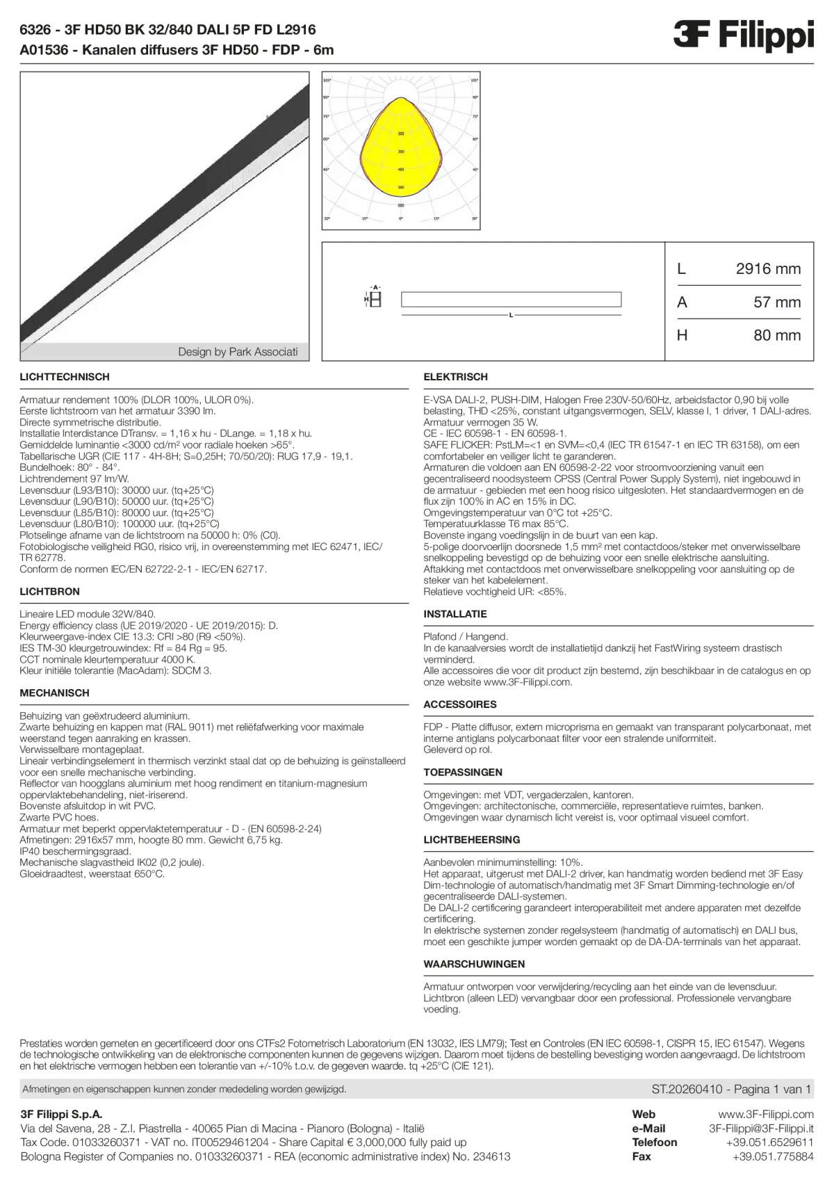 6326+A01536 - 3F HD50 BK 32-840 DALI 5P FD L2916 + FDP - Datasheet - nl