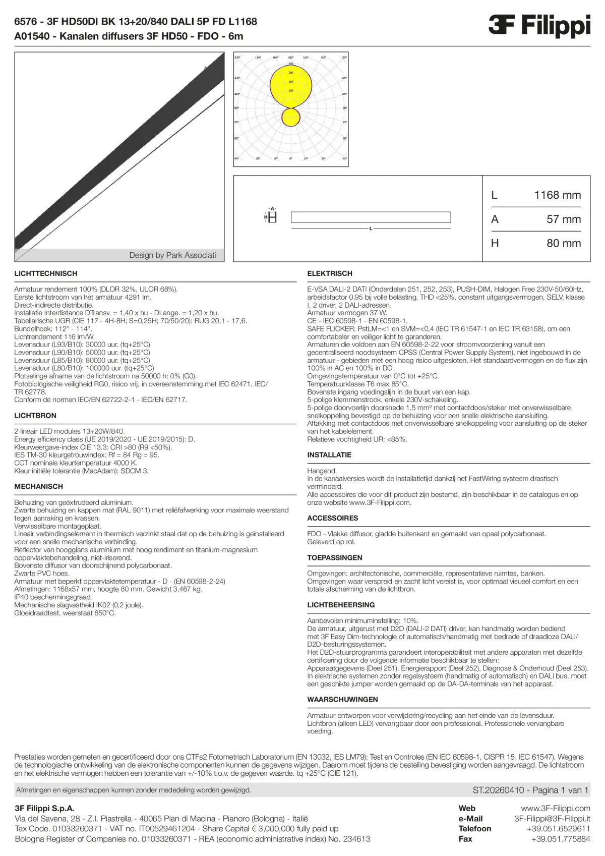 6576+A01540 - 3F HD50DI BK 13+20-840 DALI 5P FD L1168 + FDO - Datasheet - nl