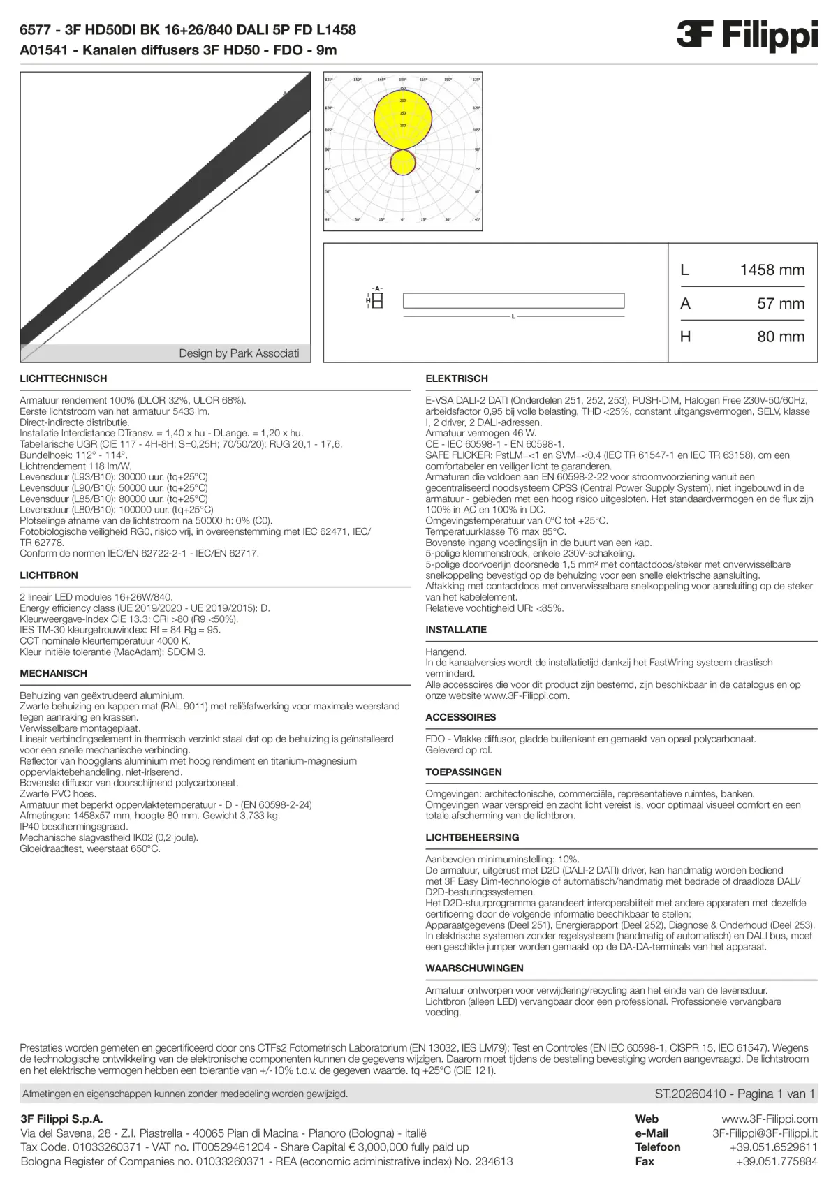 6577+A01541 - 3F HD50DI BK 16+26-840 DALI 5P FD L1458 + FDO - Datasheet - nl