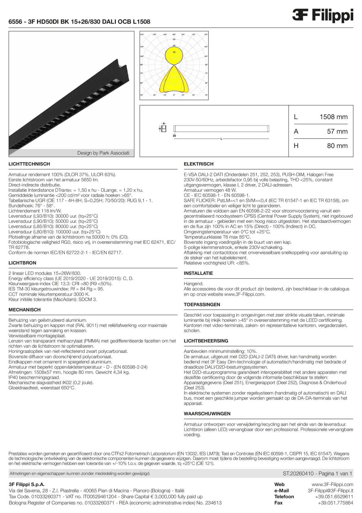 6556 - 3F HD50DI BK 15+26-830 DALI OCB L1508 - Datasheet - nl
