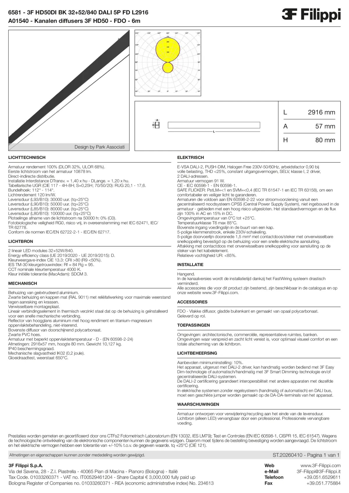 6581+A01540 - 3F HD50DI BK 32+52-840 DALI 5P FD L2916 + FDO - Datasheet - nl