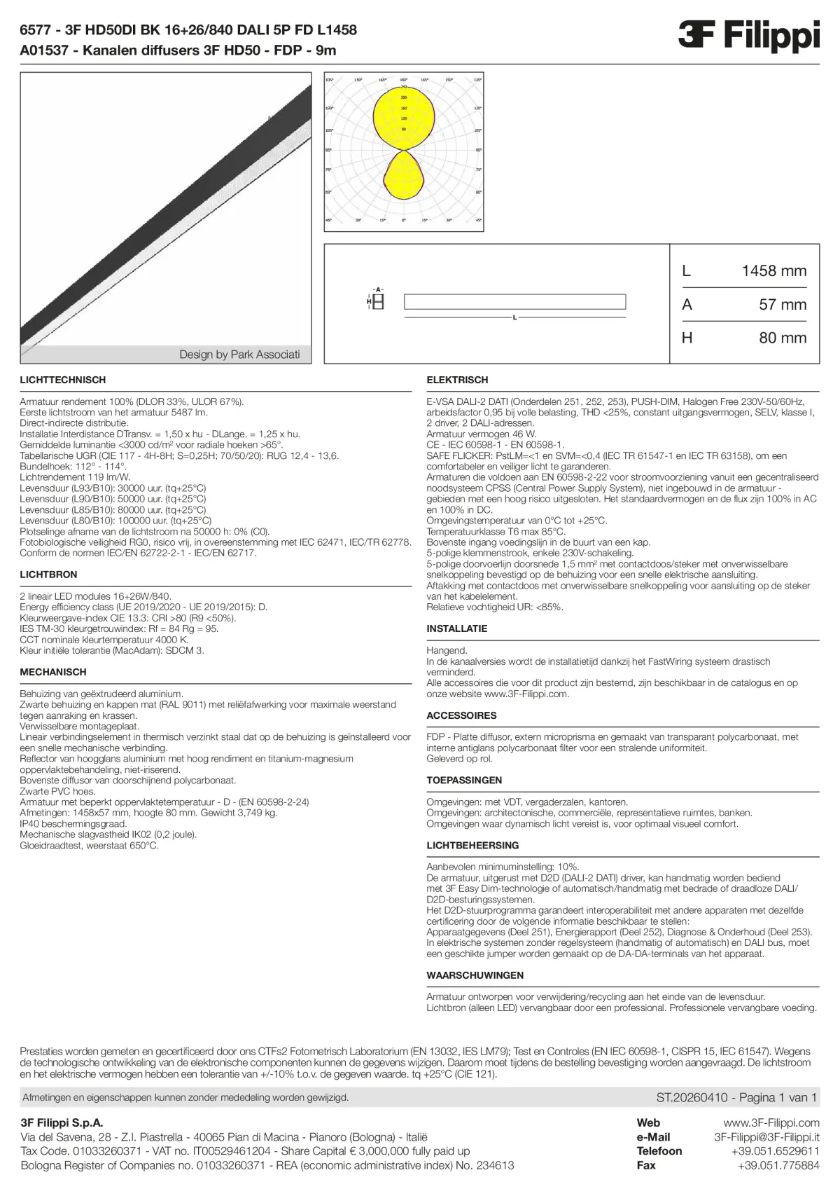 6577+A01537 - 3F HD50DI BK 16+26-840 DALI 5P FD L1458 + FDP - Datasheet - nl