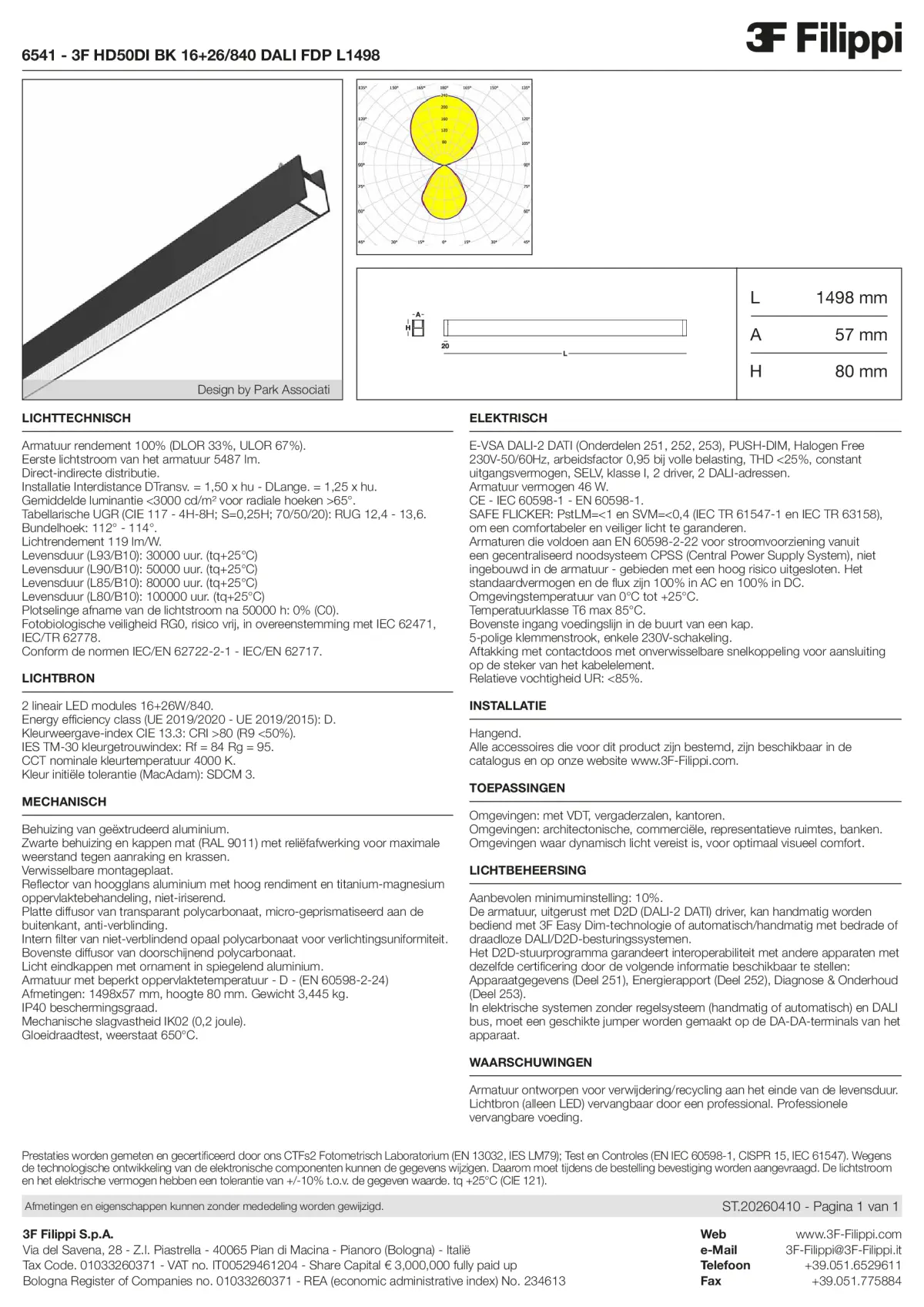 6541 - 3F HD50DI BK 16+26-840 DALI FDP L1498 - Datasheet - nl