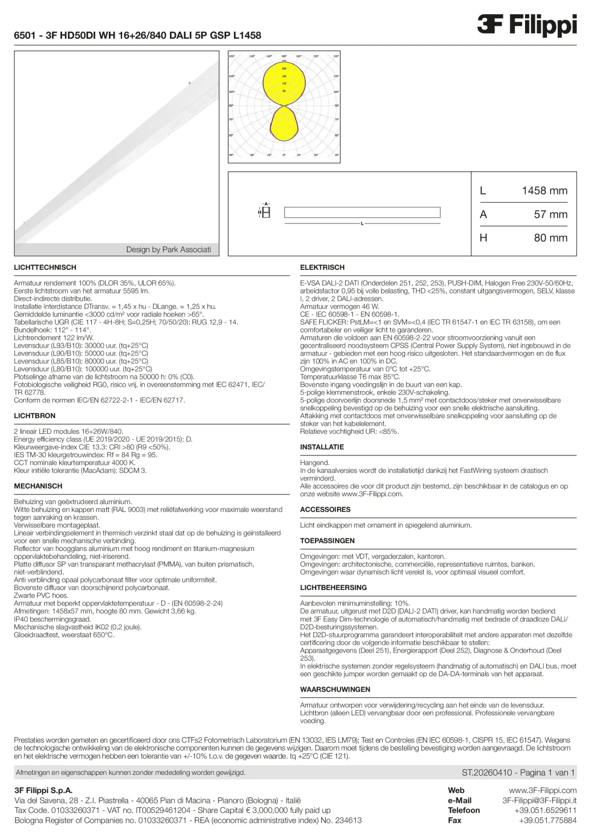 6501 - 3F HD50DI WH 16+26-840 DALI 5P GSP L1458 - Datasheet - nl