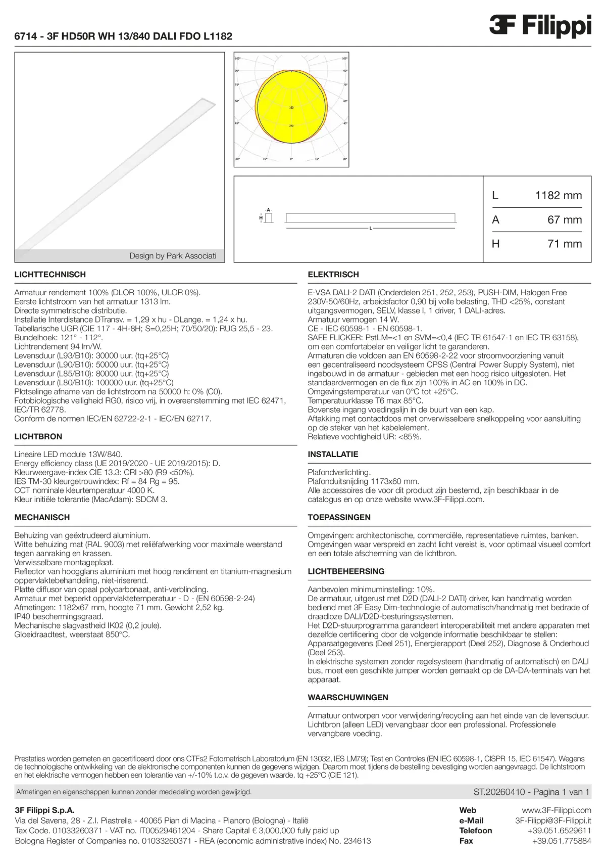 6714 - 3F HD50R WH 13-840 DALI FDO L1182 - Datasheet - nl