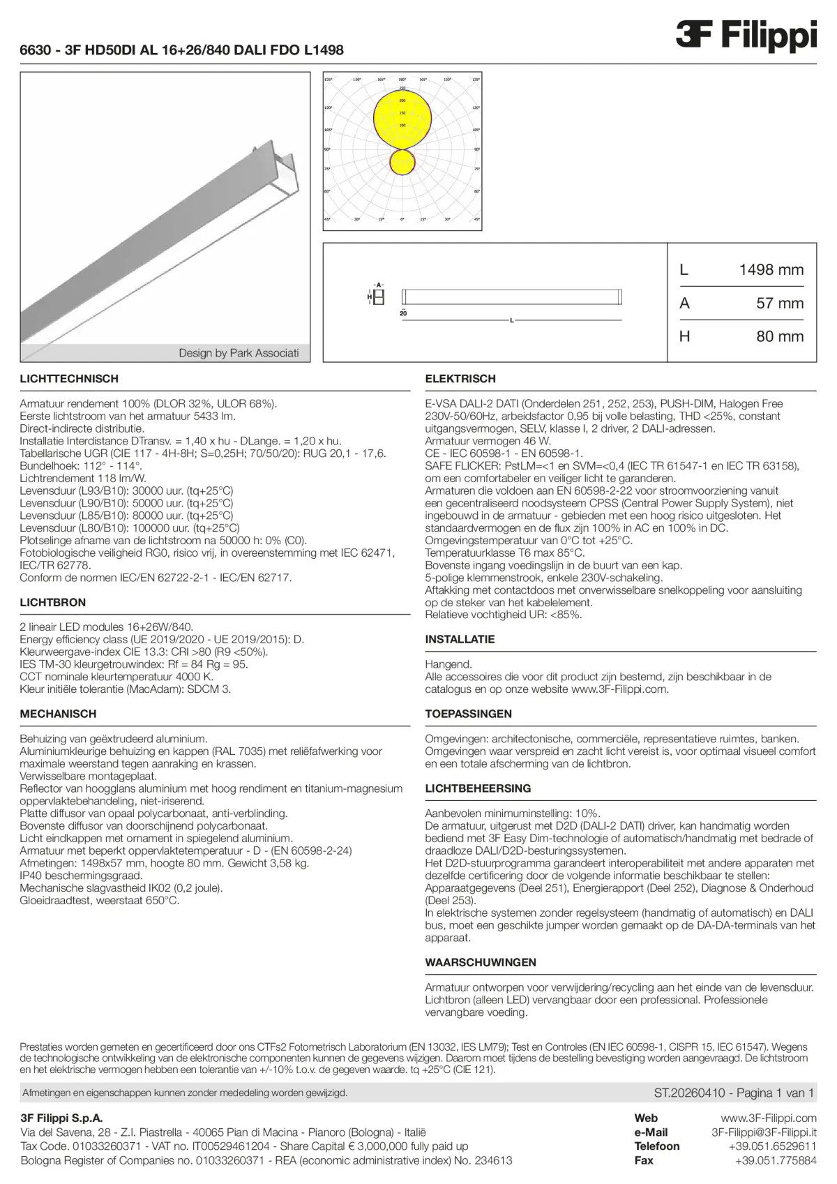 6630 - 3F HD50DI AL 16+26-840 DALI FDO L1498 - Datasheet - nl