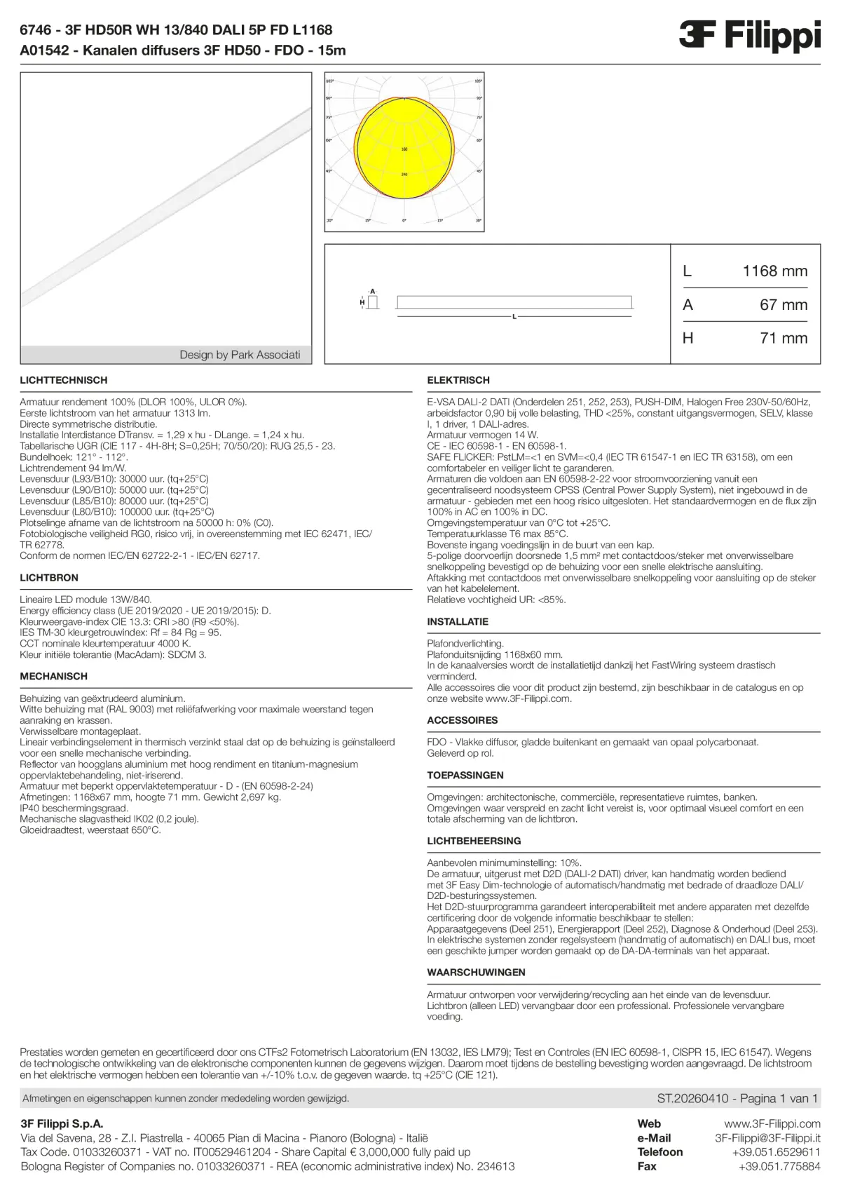 6746+A01542 - 3F HD50R WH 13-840 DALI 5P FD L1168 + FDO - Datasheet - nl