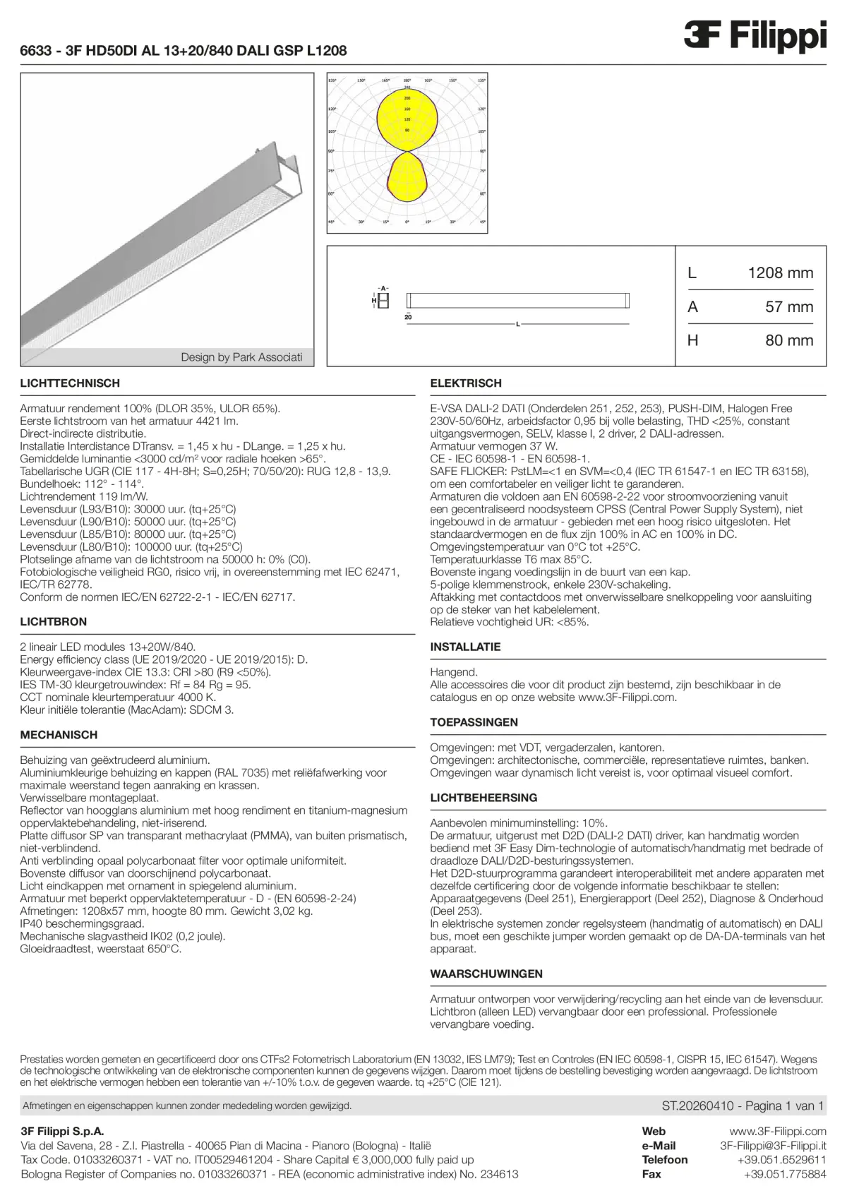 6633 - 3F HD50DI AL 13+20-840 DALI GSP L1208 - Datasheet - nl