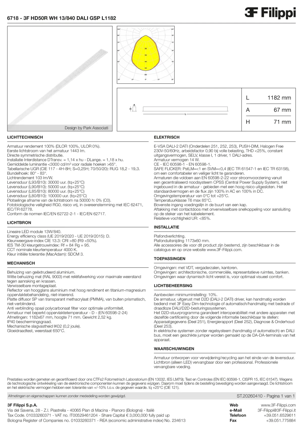 6718 - 3F HD50R WH 13-840 DALI GSP L1182 - Datasheet - nl