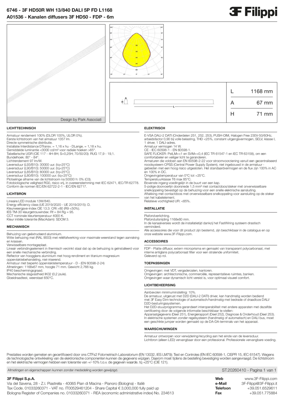 6746+A01536 - 3F HD50R WH 13-840 DALI 5P FD L1168 + FDP - Datasheet - nl