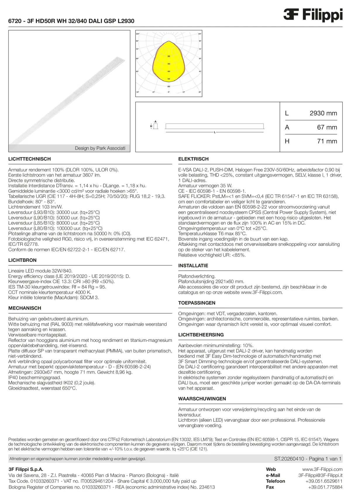 6720 - 3F HD50R WH 32-840 DALI GSP L2930 - Datasheet - nl