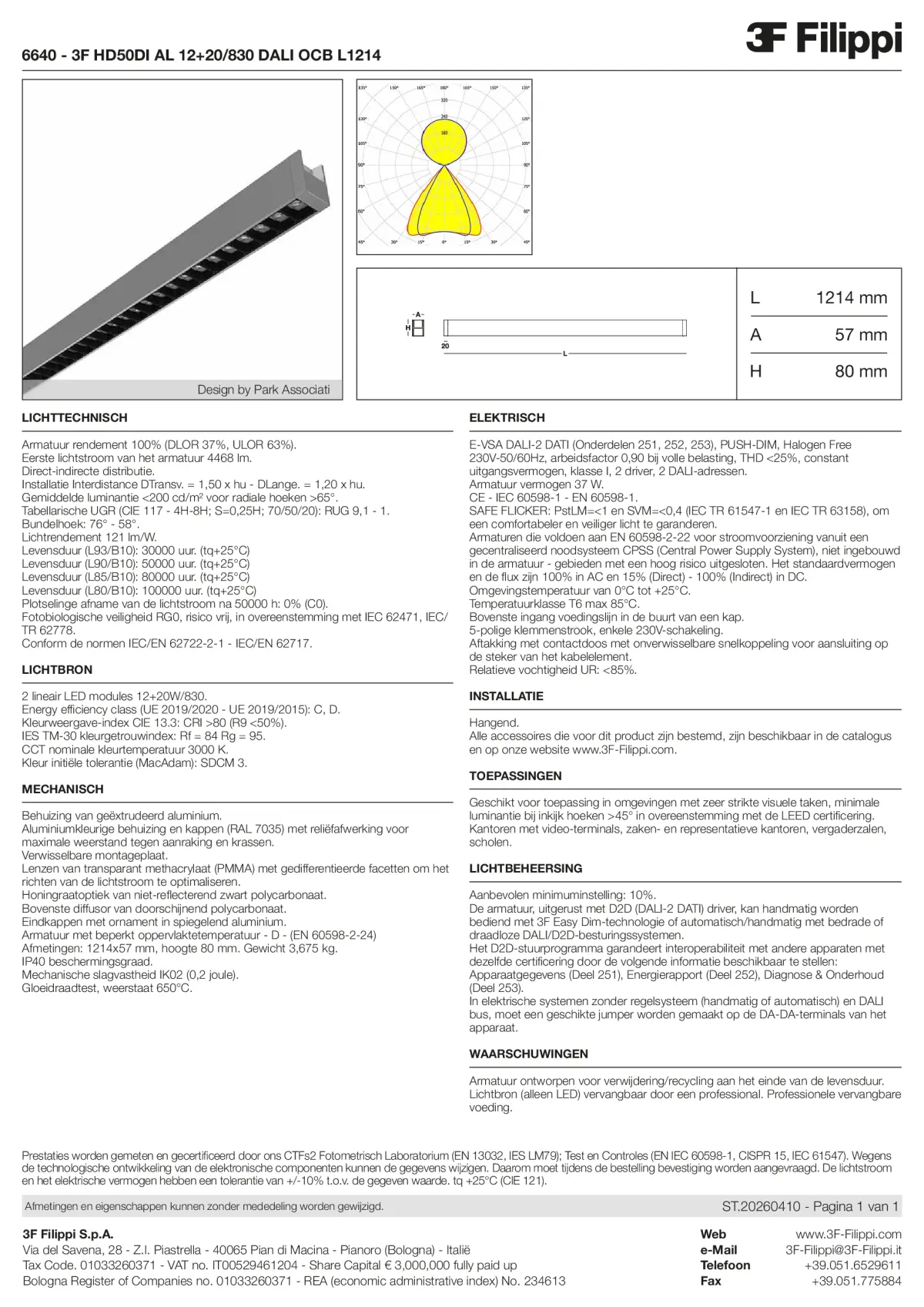 6640 - 3F HD50DI AL 12+20-830 DALI OCB L1214 - Datasheet - nl